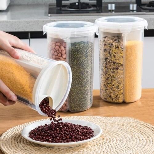 Kitchen Food Storage Box Cereal Sealed Box Snacks Jar Refrigerator Food Crisper Kitchen Accessories Rice Bean Organizer