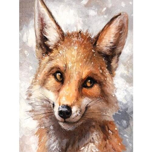 Cute and Clever Red Fox Cartoon Animal Diamond Painting Round Full Drill DIY Needlework Mosaic Embroidery 5D Cross Stitch