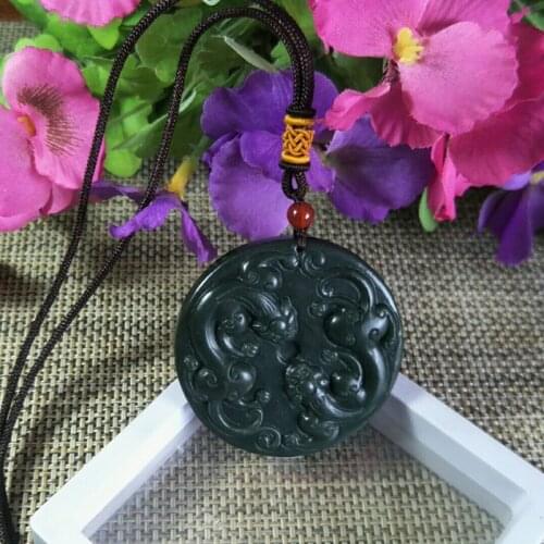 Natural He tian Jade Double Pi xiu Jade Pendant Jewelry Lucky exorcise evil spirits Auspicious Amulet Jade Pendant Fine Jewelry