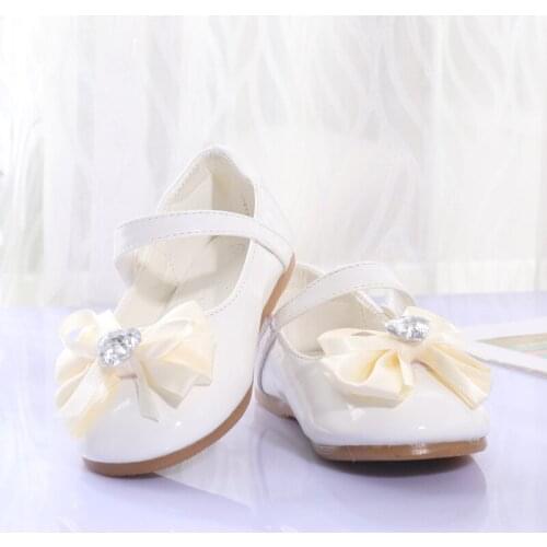 Girls Shoes 2018 Spring PU Rhinestone Rose Flower Princess Party Elegant Wedding Shoes for Girls Flat Casual Leather Kids Shoes