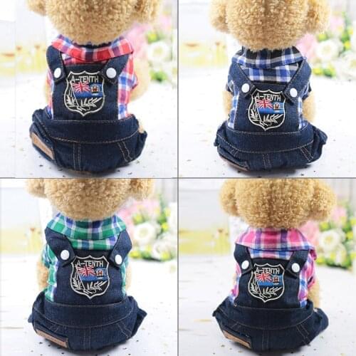 Naval Academy Style Clothes For Small Dogs Pomeranians Pet Dog Winter Chihuahua Buttons Jumpsuit For Dogs Pet Warm Dog Clothing