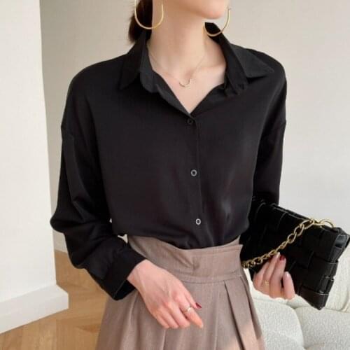 Work Style Ol Elegant Solid Blouse Women Turn-down Collar Long Sleeve Casual Shirts 2021 Fall Korean All-match Blusas Mujer