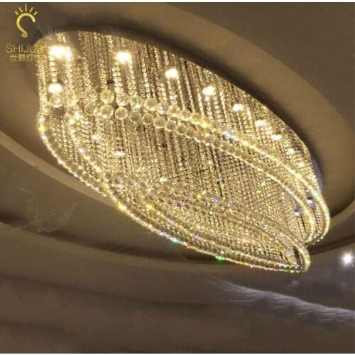 Ceiling Light Crystal Light Oval Hotel Lobby Villa Living Room Dining Room Entrance Corridor Aisle Engineering Light led lamp