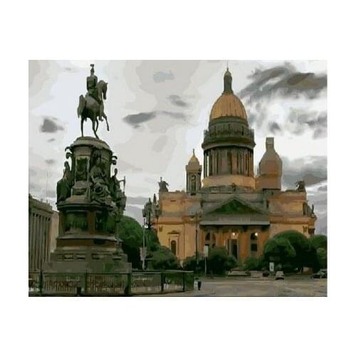 Saint Isaacs Cathedral Coloring By Numbers DIY Hand Painted Oil Painting By Numbers On Canvas Wall Pictures For Living Room