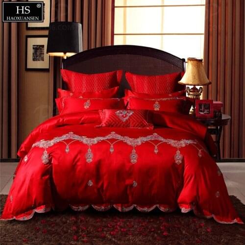 Luxury Palace Dome Red Fabric 4/6/9pcs Bedding Sets Jacquard Bed Linens Bedspread Cushion Cover Pillowcase Quilt Cover Bed Sheet