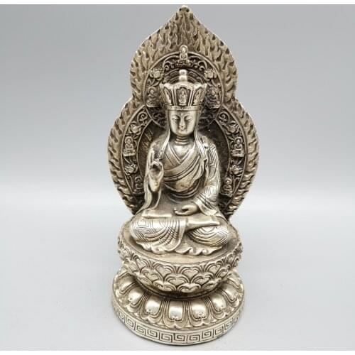 Collect China Fine Workmanship Cupronickel Auspicious Dizang Bodhisattva Buddha Sculpture Metal Crafts Decoration