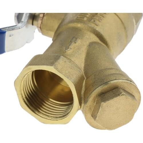3/4 inch Forged Brass Ball Valve with Strainer for Water Oil - Female DN20, Easy to Install