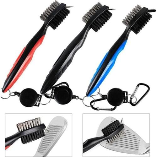 Golf Club Brush Golf Pole Putter Double Sided Groove Cleaner Portable Cleaning Brushes for Outdoor Exercise Sport Decoration