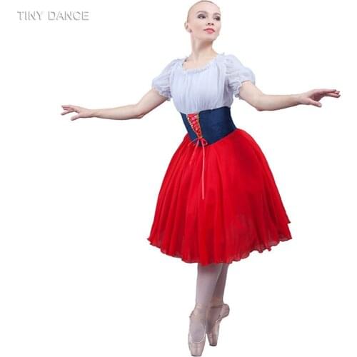 Girls and Women White Chiffon Puff Sleeve Romantic Length Ballet Dance Tutu 11 Sizes Available 18035