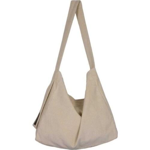 Womens Autumn And Winter Vintage Corduroy Messenger Bag Womens Large Capacity Lazy Wind Simple One Shoulder Canvas Bag Tote Bag