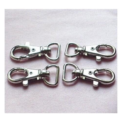 1/2 Inch Nickel Lobster Swivel Clasps Clips with D-head inside 12mm inner wide Snap Hook 100pcs/lot
