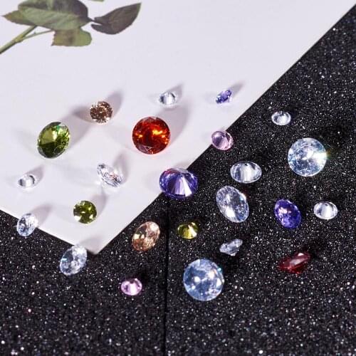 1Box Cubic Zirconia Cabochons Grade A Faceted Diamond Cabochons Beads for DIY Jewelry Necklace Making Decoration Accessories
