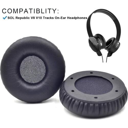 1Pair Replacement Ear Pads Earpads Headband for Sol Republic Tracks HD V10 V8 Headsets Headphones