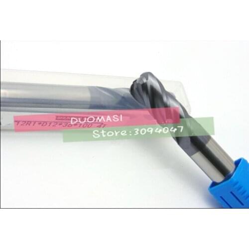 1PCS 10R2.0-12R2.0*75L 4 flutes Cemented Carbide Corner Radius endmill CNC router bit milling cutter tool (10mm/12mm)