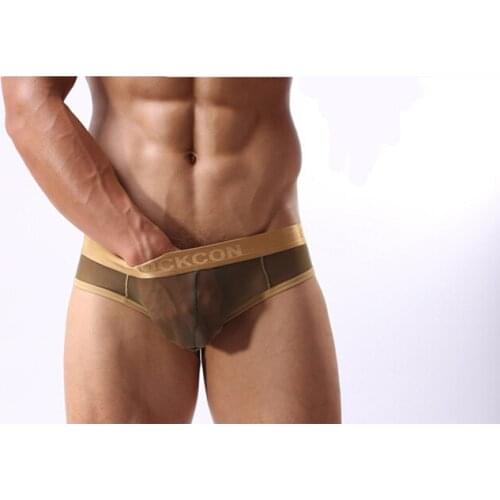 2pcs/lot Men brand Golden edge briefs Shorts men Sexy breathable underwear panties