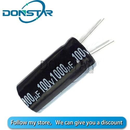 5PCS 100V 1000UF Aluminium electrolytic capacitor 1000UF 100V 18*35MM Electrolytic capacitor