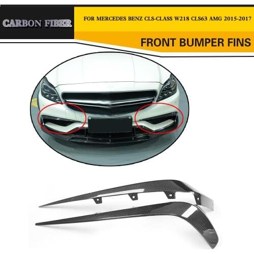 Carbon Fiber Car Front Bumper Wing Canards for Mercedes Benz CLS-Class W218 CLS63 AMG Sedan 4-Door 2015-2017