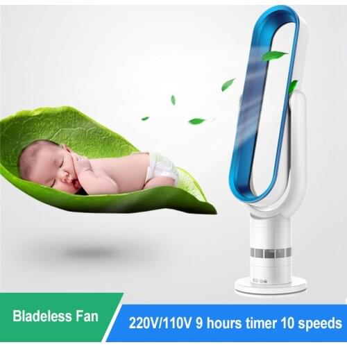 New Household Intelligent Bladeless Fan Ultra-quiet Brushless Motor 10 Speed Touch Screen Cooling Fan Timing With Remote Control