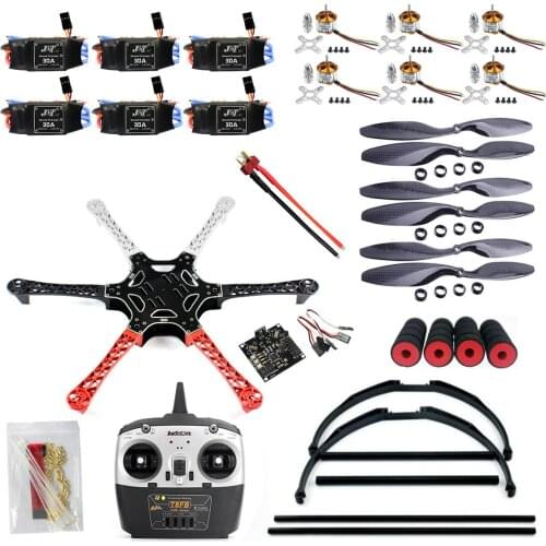 F550 Drone FlameWheel Kit Mit KK 2,3 ESC Motor Carbon Propeller + RadioLink 8CH TX RX + Hohes Landegestell PTZ