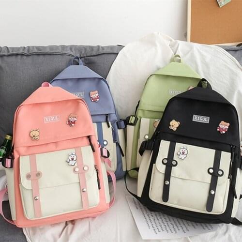4 Pcs Sets Canvas Schoolbags For Teenage Girls Children Shoulder Bags New Trend Female Backpack Fashion Student Backpack