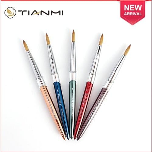 TIANMI Kolinsky Sable Acrylic Nail Brush Nail Extension UV Gel Builder Tools Beginner DIY Carving Nails Pen Tools Acrylic Powder