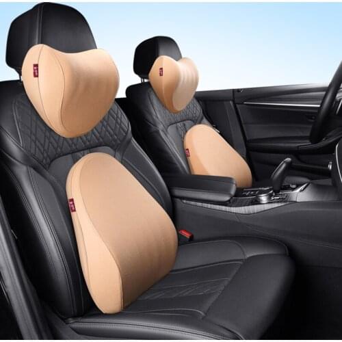 KKYSYELVA Memory Foam Lumbar Support Cushion For Car And Headrest Neck Pillow Kit Interior Accessories
