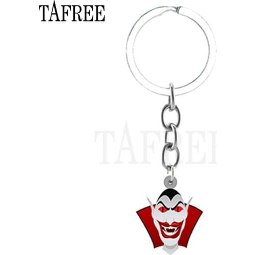 TAFREE Classic Ghost Face Resin Keychain Men Car Acrylic Key Ring Jewelry For Women Bag Charm Trinket Dropshipping Hot Sell