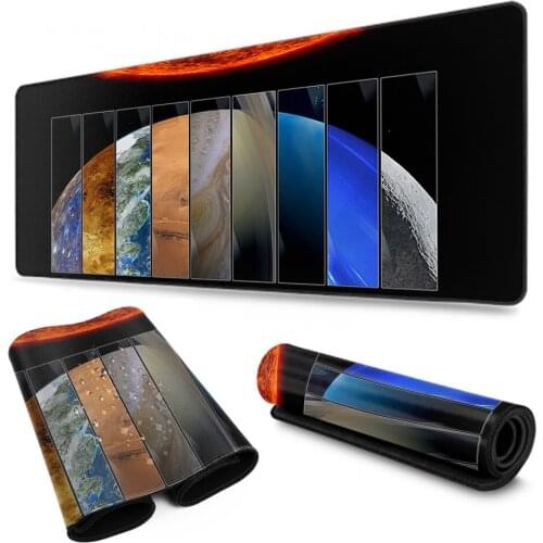 Solar system planets universe space computer mouse pad XXL large 900x400 mm gaming mouse pad non-slip rubber pad for PC laptop