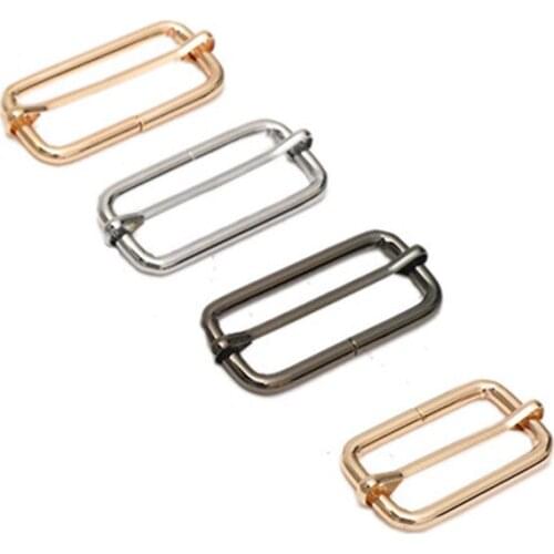2 pcs Metal Slides Wire Formed Roller Pin Buckles Strap Slider Non-Welded Adjustable Buckles Used for Backpacks Straps Bags