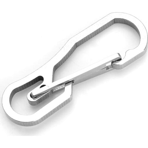 Multi-function mechanic key chain stainless steel outdoor climbing buckle hook elastic pressing fast hanging EDC tool