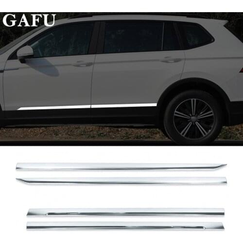 For vw tiguan mk2 Accessories Stainless Steel Car Body Scuff Strip Side Door Molding Streamer Cover Trim 2017 2018 2019 2020