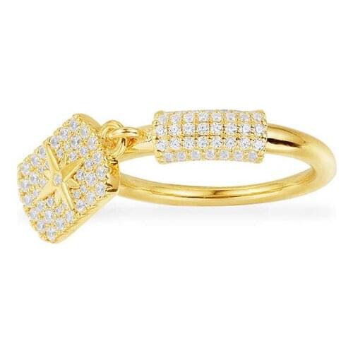 New 925 sterling silver square high-grade men and women ring, gift, free shipping