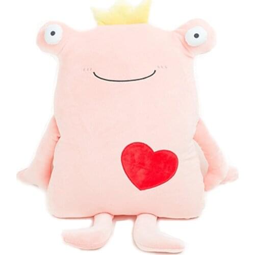 New Arrival Sesame Street Custom Soft Animals Frog Doll Pillow With Red Heart