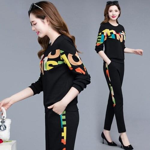 Fall 2021 Two Piece Set Top And Pants Suit Outfits For Women Tracksuit Lounge Wear Korean Fashion Plus Size Clothing 2 Piece Set