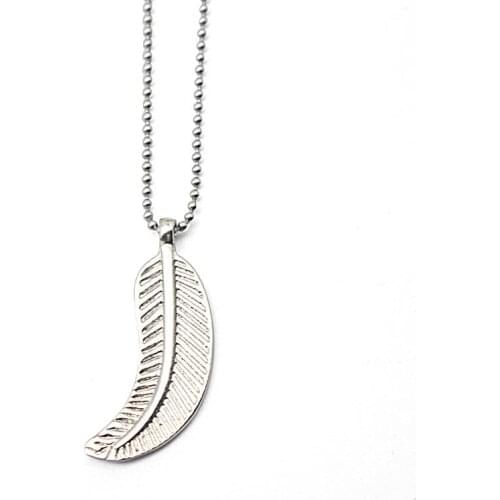Christmas Gift for Women Girls Jewelry Accessories 316L Stainless Steel Charm Feather Pendant Necklace