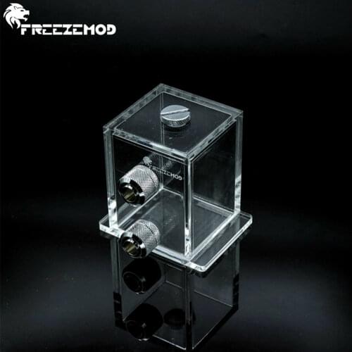 FREEZEMOD Full-transparent Acrylic Reservoir Mini Cuboid PMMA Tank 200ML Water Cooling Tank 5mm Thickness Square for Modding