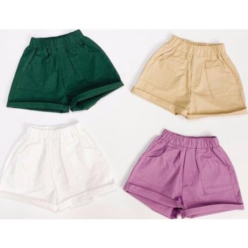 Boys' and girls' casual shorts South Korea 2021 summer childrens clothing childrens pocket pant girls' wide leg shorts