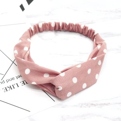 Summer print dot Headbands Retro Cross Turban for Women Girls Headwear Bandanas HairBands Hair head band hoop Accessory Headwrap