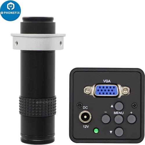 Full HD 1080P 30FPS HDMI VGA Industry Video Microscope Camera 120X C-MOUNT Lens Soldering for IPhone Tablets CPU PCB IC Repair