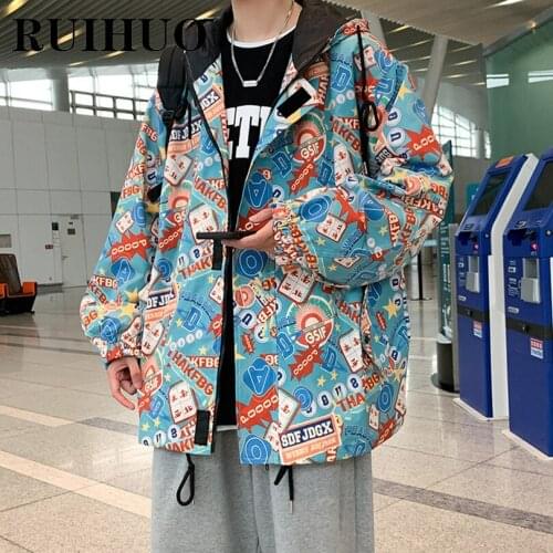 RUIHUO Hooded Jackets For Men