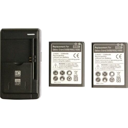 Ciszean 2x 2300mAh EB535163LU Replacement Battery + Universal Charger For Samsung Galaxy Grand DUOS I9080 I879 I9118 I9082