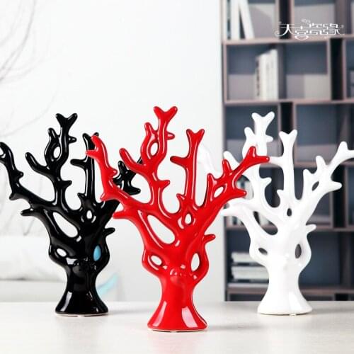 Modern minimalist Home Furnishing Jewelry Wedding gift decoration ceramic craft ornaments rich tree tree of love