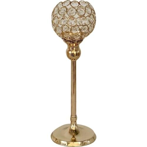 Rhinestone Hollow Candle Holder Candlestick Desktop Festival Wedding Party Ornament Home Decor Handmade Candle Stick Bracket