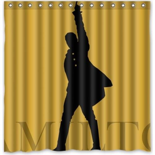 Hamilton Broadway Musical Waterproof Fabric Bath Shower Curtain Mildewproof Polyester Bathroom Curtains with Hooks 72"x72"