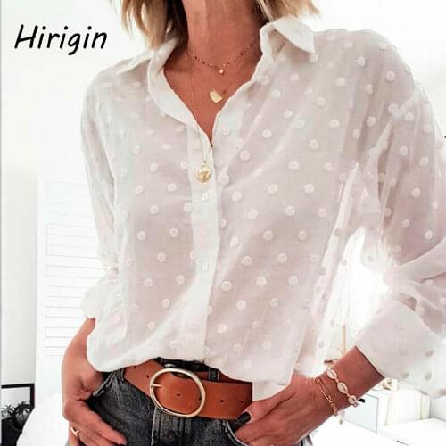 Fashion Womens Elegant White Shirts for Office Lady Workwear Spring Autumn Long Sleeve Chiffon Blouse Female shirt 2020 fashion