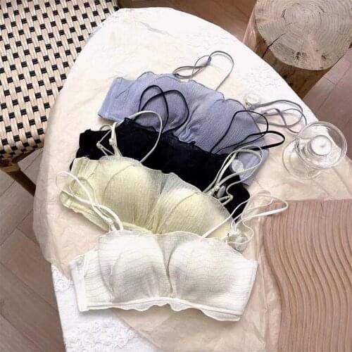 1/2 Cup Seamless Push Up Thicken Young Girls Lingerie Sets Japan And South Korea Bra And Panty Boob Tube Top Frilling Underwear