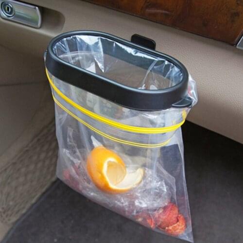 1PCS car garbage bag shelf detachable garbage bag hanger car portable trash can with tape for home, office, car storage box
