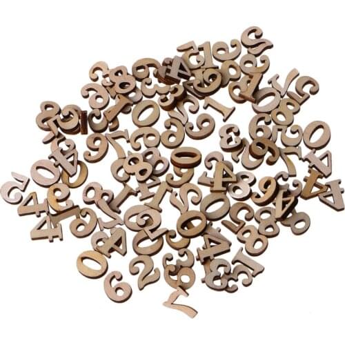 100Pcs Wooden 0-9 Numbers Embellishments 15mm Scrapbooking Card Making Craft DIY 19QB
