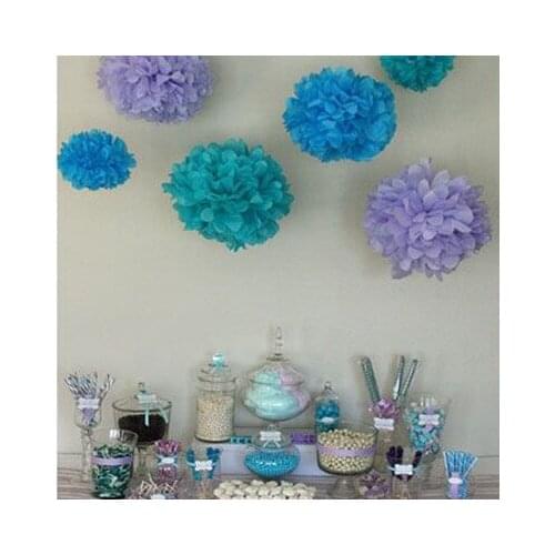 100pcs/Lot 13cm Tissue Paper Flowers Balls Poms Minions Party Supplies Craft Supplies Wedding Decoration Centerpieces Multicolor