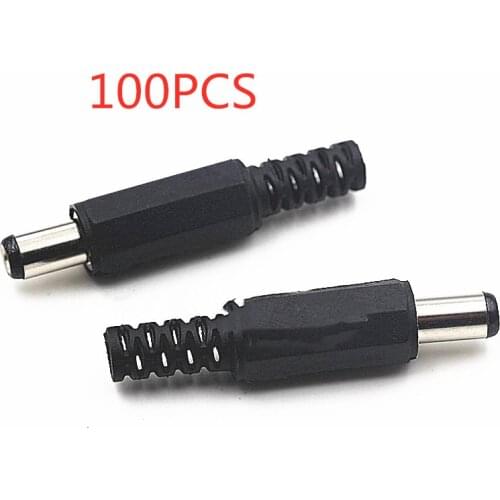 100PCS/Lot DC power Jack Plug 5.5*2.1MM 9mm short DC005 Charge Connector Male 5.5*2.1